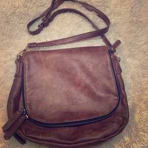 Brown leather satchel purse from Buckle